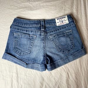 True religion denim shorts